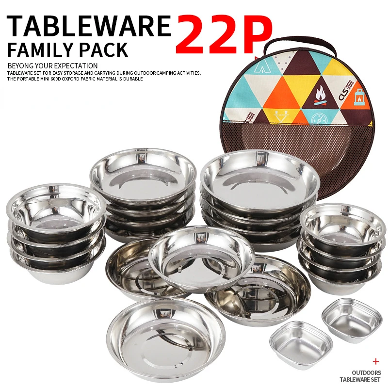 Conjunto de 22 Peças de Pratos - Camping Cooking Dining Set avaliação e preço