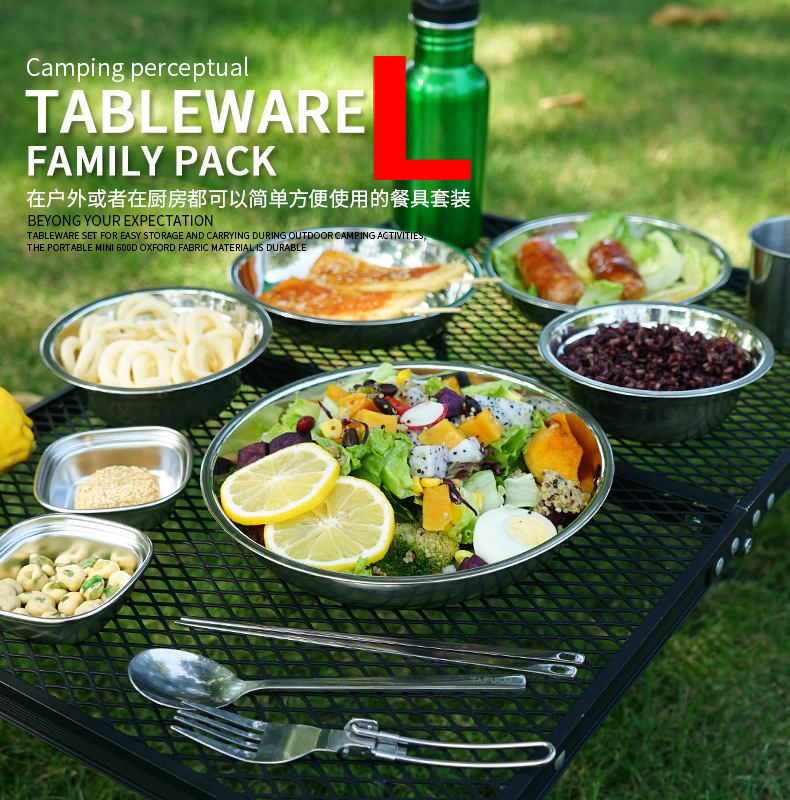 Conjunto de Pratos Portáteis C - Camping Cooking Dining Set avaliação e preço